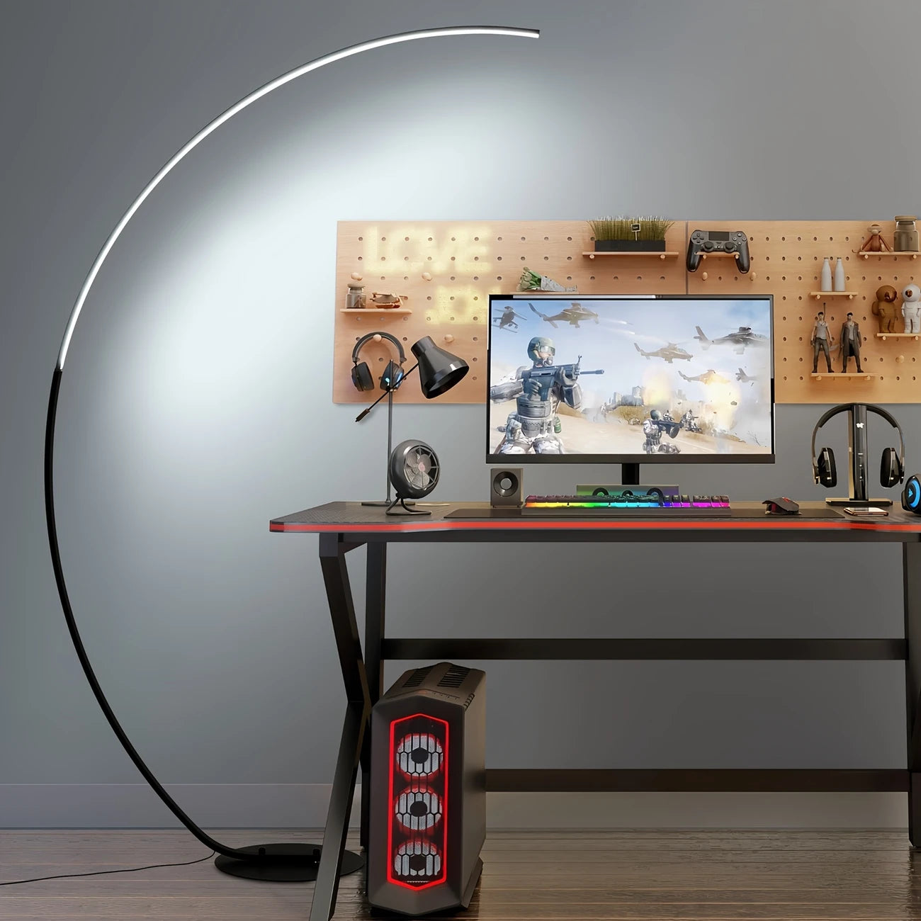 65-Inch Arched Floor Lamp