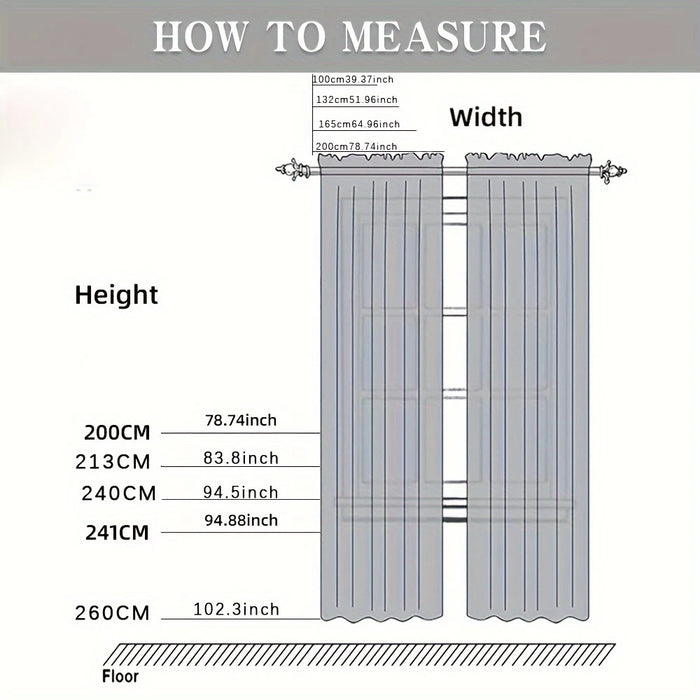 2-Piece Double-Layered Embroidered Blackout Curtains