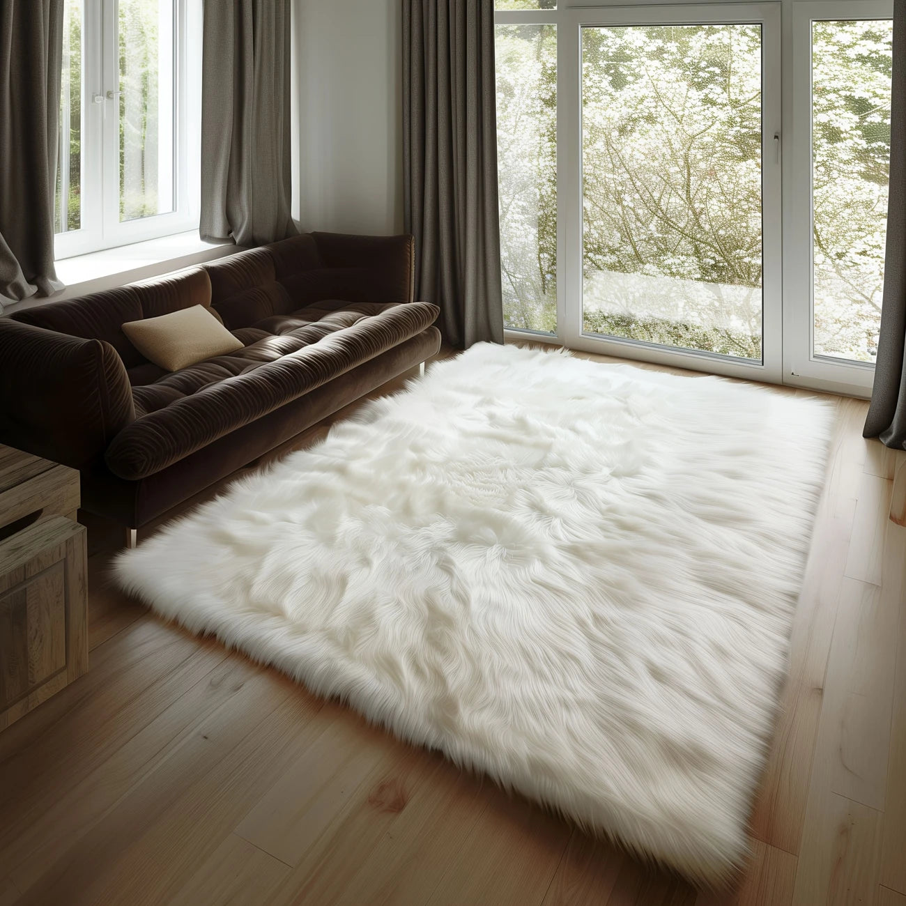 Fluffy Faux Fur Sheepskin Rug